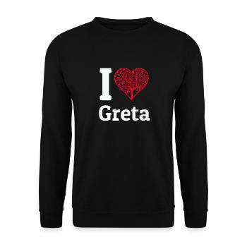 J'aime Greta Tshirt Protection de l'environnement Protection de l'environnement - Sweat-shirt Unisexe - noir - Devant - Alina (178cm) & Michal (187cm)