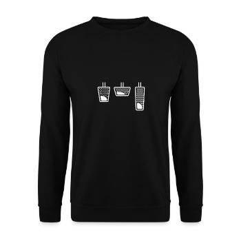 Gas brake clutch pedal racer gift - Unisex Sweatshirt - black - Front - Alina (178cm) & Michal (187cm)