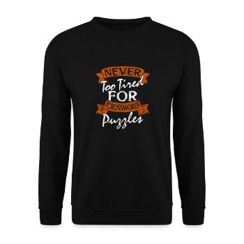 Kreuzworträtsel Buchstaben Geschenk Geschenkidee - Unisex Pullover - Schwarz - Vorne - Alina (178cm) & Michal (187cm)