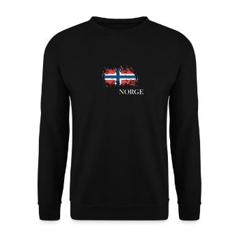 Norwegen Flagge Retro Vintage - Unisex Pullover - Schwarz - Vorne - Alina (178cm) & Michal (187cm)