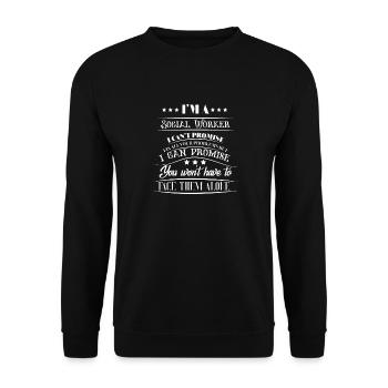 Assistante sociale - assistante sociale - Dire cadeau - Sweat-shirt Unisexe - noir - Devant - Alina (178cm) & Michal (187cm)