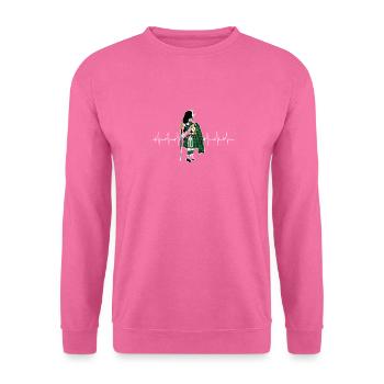 Tartan Heartbeat Schotte Kilt Dudelsack Geschenk - Unisex Pullover - Pink - Vorne