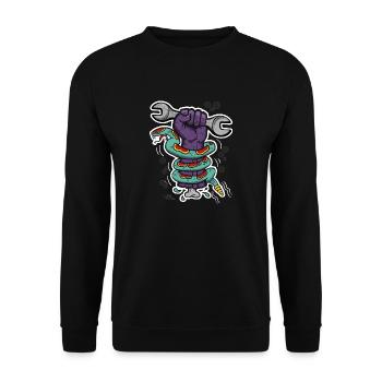 zombie garage - Sweat-shirt Unisexe - noir - Devant - Alina (178cm) & Michal (187cm)