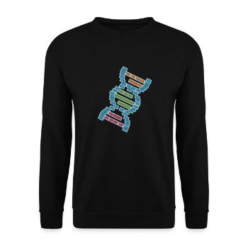 DNA Strang Erbgut Biologe Forschung Geschenk - Unisex Pullover - Schwarz - Vorne - Alina (178cm) & Michal (187cm)