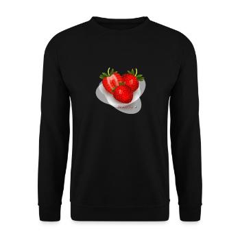 Erdbeeren Strawberrys - Unisex Pullover - Schwarz - Vorne - Alina (178cm) & Michal (187cm)