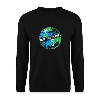 Save the planet Changement climatique Terre terre vert éco - Sweat-shirt Unisexe - noir - Devant - Alina (178cm) & Michal (187cm)