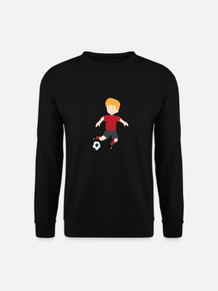Junge spielt Fussball Kind und ball 03 545 - Unisex Pullover - Schwarz