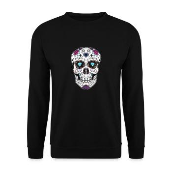 Crâne en sucre mort homme mort mort crâne - Sweat-shirt Unisexe - noir - Devant - Alina (178cm) & Michal (187cm)