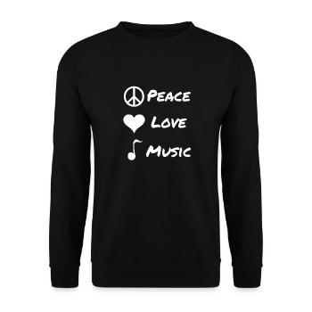 Peace Love Music Peace Music Symbol Gift - Unisex Sweatshirt - black - Front - Alina (178cm) & Michal (187cm)