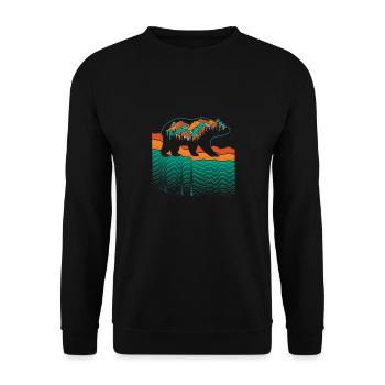 Bär Bären - Unisex Pullover - Schwarz - Vorne - Alina (178cm) & Michal (187cm)