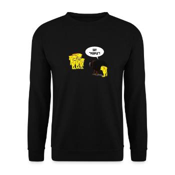 Funny Photography Camera Photo Cheese Drawing Meme - Unisex Pullover - Schwarz - Vorne - Alina (178cm) & Michal (187cm)