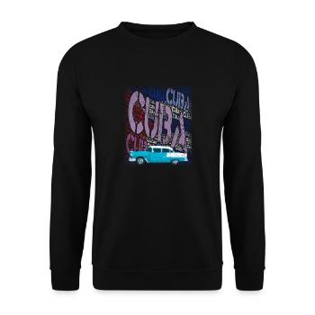 T-shirt de voitures anciennes Cuba La Havane - Sweat-shirt Unisexe - noir - Devant - Alina (178cm) & Michal (187cm)