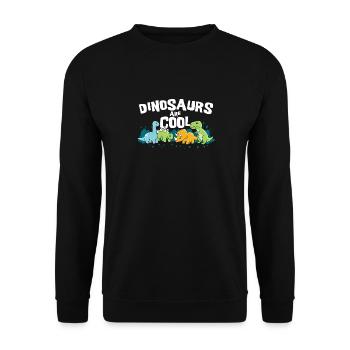 Dinosaurier Sind Cool Dino Saurier Urzeit Geschenk - Unisex Pullover - Schwarz - Vorne - Alina (178cm) & Michal (187cm)
