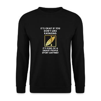 Lustiges Kajak Design - Unisex Pullover - Schwarz - Vorne - Alina (178cm) & Michal (187cm)