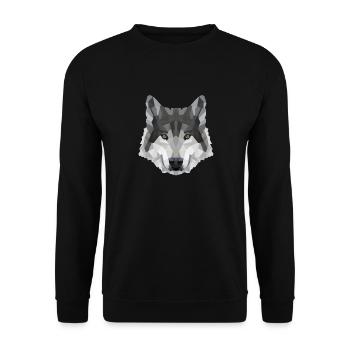 POLYGON WOLF Husky Wölfe Wildtiere Amerika - Unisex Pullover - Schwarz - Vorne - Alina (178cm) & Michal (187cm)