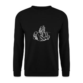 Feuerwehrmann - Unisex Pullover - Schwarz - Vorne - Alina (178cm) & Michal (187cm)