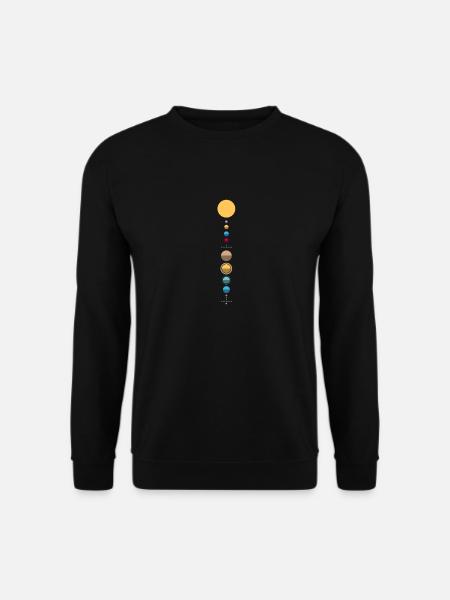 Minimalistisches Sonnensystem - Sonne, Planeten - Unisex Pullover - Schwarz