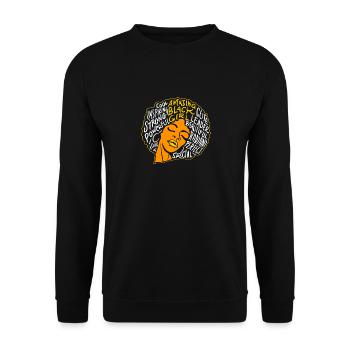 Damen Melanin Goddess design| Black Pride graphic - Unisex Sweatshirt - black - Front - Alina (178cm) & Michal (187cm)