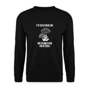 Pilz - Pilzsammler - Mykologe - Pilze - Spruch - Unisex Pullover - Schwarz - Vorne - Alina (178cm) & Michal (187cm)