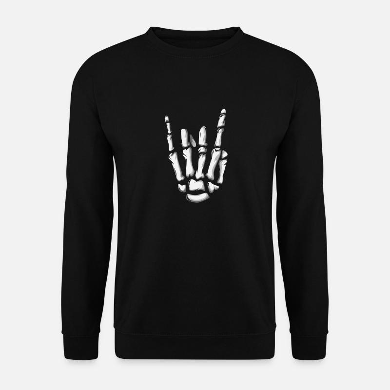 Halloween Skeleton Rock Hand print - Unisex Sweatshirt - black