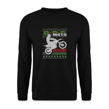 Dirt Bike Ugly Christmas Motocross Rider - Sweat-shirt Unisexe - noir - Devant - Alina (178cm) & Michal (187cm)