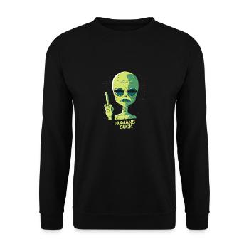 Humans Suck! - Unisex Sweatshirt - black - Front - Alina (178cm) & Michal (187cm)