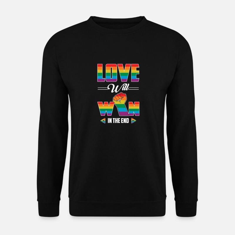 Liebe gewinnt am Ende Gay Pride T-Shirt LGBT Ally - Unisex Pullover - Schwarz