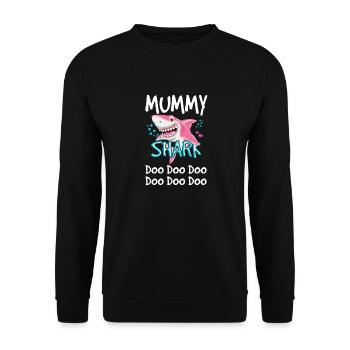 Mum Shark T-Shirt for Mother's Day Gift - Unisex Sweatshirt - black - Front - Alina (178cm) & Michal (187cm)