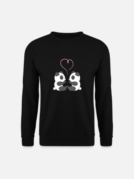 Panda - Panda - Pandafan - Coeur - Amour - Sweat-shirt Unisexe - noir