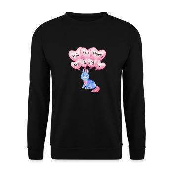 Enfants veux-tu épouser la conception de mon papa - Mariage - Sweat-shirt Unisexe - noir - Devant - Alina (178cm) & Michal (187cm)