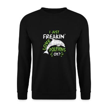 Delfin - Unisex Pullover - Schwarz - Vorne - Alina (178cm) & Michal (187cm)