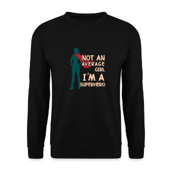 Femme super-héros - Sweat-shirt Unisexe - noir - Devant - Alina (178cm) & Michal (187cm)