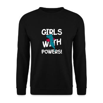 Femme super-héros - Sweat-shirt Unisexe - noir - Devant - Alina (178cm) & Michal (187cm)