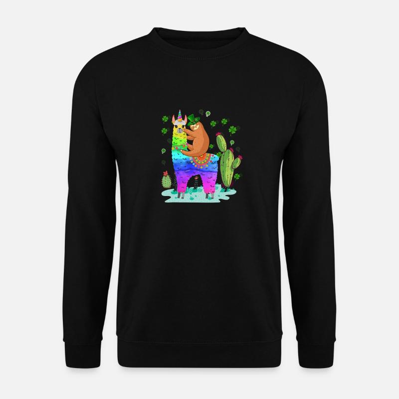 Sloth Riding Llama St - Unisex Sweatshirt - black