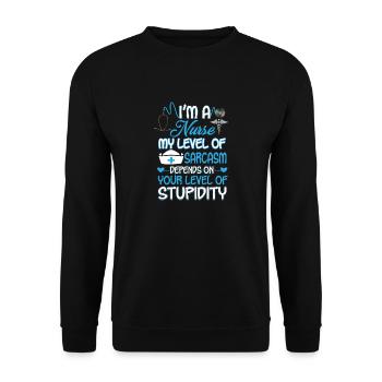 I'm a nurse - Unisex Sweatshirt - black - Front - Alina (178cm) & Michal (187cm)