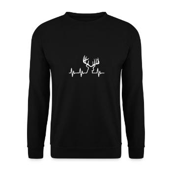 Chasse au chevreuil pour chasseurs - Sweat-shirt Unisexe - noir - Devant - Alina (178cm) & Michal (187cm)
