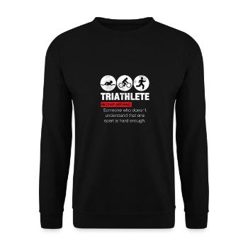 Lustig Definition Triathlet - Unisex Pullover - Schwarz - Vorne - Alina (178cm) & Michal (187cm)
