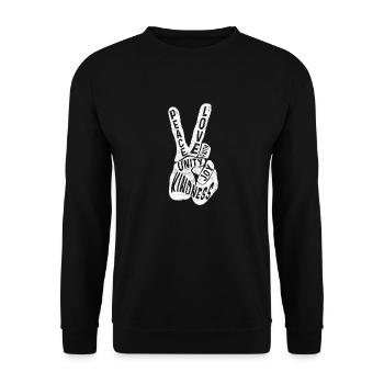 Paix Liberté Foi et Égalité Main Peace - Sweat-shirt Unisexe - noir - Devant - Alina (178cm) & Michal (187cm)
