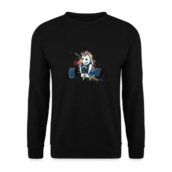 Unicorn Weightlifting T-Shirt Fitness Gymnastics Lift - Unisex Sweatshirt - black - Front - Alina (178cm) & Michal (187cm)