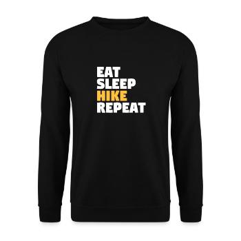 Hiking Graphic - Eat Sleep Hike Repeat - Unisex Sweatshirt - black - Front - Alina (178cm) & Michal (187cm)