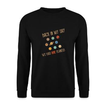 astronomie de neuf planètes pour les astrophysiciens - Sweat-shirt Unisexe - noir - Devant - Alina (178cm) & Michal (187cm)
