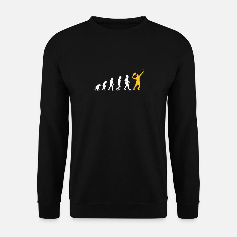 Evolution von einem Höhlenmensch zu Tennis Spieler - Unisex Pullover - Schwarz
