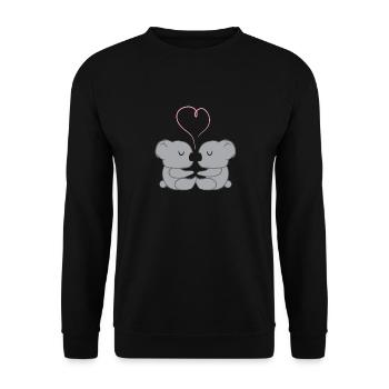 Koala - Koalas - Koalafan - couple - love - heart - Unisex Sweatshirt - black - Front - Alina (178cm) & Michal (187cm)