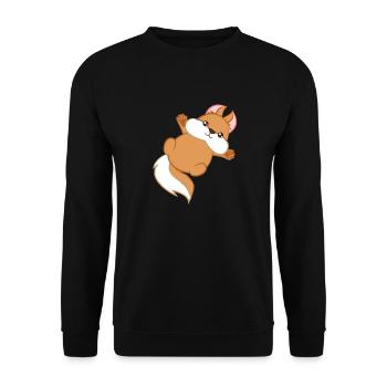 Eichhörnchen - Hörnchen - Geschenk - Niedlich - Unisex Pullover - Schwarz - Vorne - Alina (178cm) & Michal (187cm)