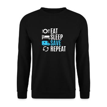 Ambulance paramedic ambulance gift - Unisex Sweatshirt - black - Front - Alina (178cm) & Michal (187cm)