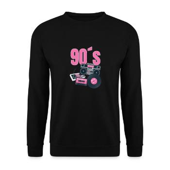 90s Outfit Retro 90s Costume Party Gift - Unisex Sweatshirt - black - Front - Alina (178cm) & Michal (187cm)