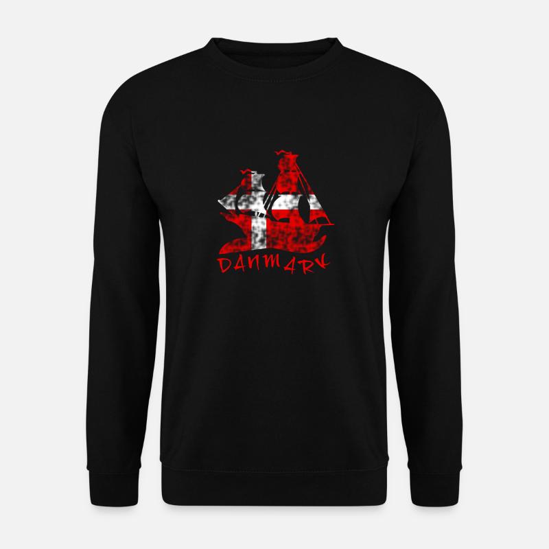 Dänische Flagge - Unisex Pullover - Schwarz