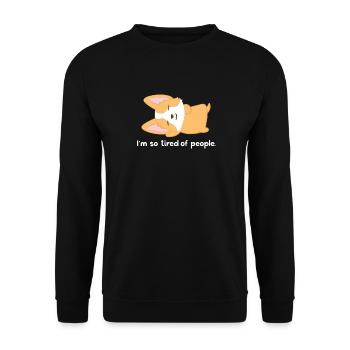 Corgi - T-shirt Corgi - Introverti - Antisocial - Sweat-shirt Unisexe - noir - Devant - Alina (178cm) & Michal (187cm)