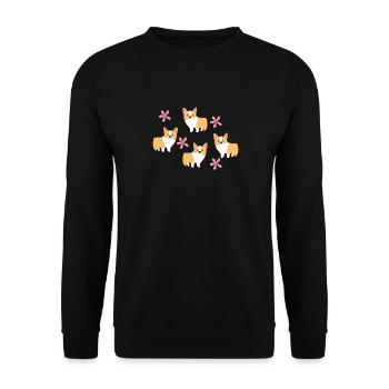 Corgi - T-shirt Corgi - Famille - Équipe - Cadeau - Sweat-shirt Unisexe - noir - Devant - Alina (178cm) & Michal (187cm)