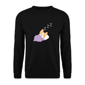 Corgi - T-shirt Corgi - Sommeil - Morning Muffle - Sweat-shirt Unisexe - noir - Devant - Alina (178cm) & Michal (187cm)